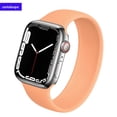 thumbnail image 1 of ALMNVO Solo Loop Strap for Apple Watch Band 44mm 40mm 38mm 42mm Elastic Belt Silicone Bracelet Replacement Wristband Iwatch Series 6 5 4 3 SE 7 45mm 41mm, 1 of 9