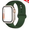 thumbnail image 1 of ALMNVO Sport Silicone Band + Glass Hard Case Cover Compatible with Apple Watch Bands and Case 45mm 44mm 41mm 40mm Women Men, Sport Strap and Tempered Glass Bumper for iWatch Series 9 8 7 SE 6 5 4, 1 of 11