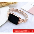 thumbnail image 1 of ALMNVO Stainless Steel Strap for Apple Watch Bands 41mm 45mm 44mm 38mm 40mm 42mm Rhombic Metal Bracelet Wristbands Correa for Apple Watch Series 6 7 SE 5 4 -rose gold, 1 of 1