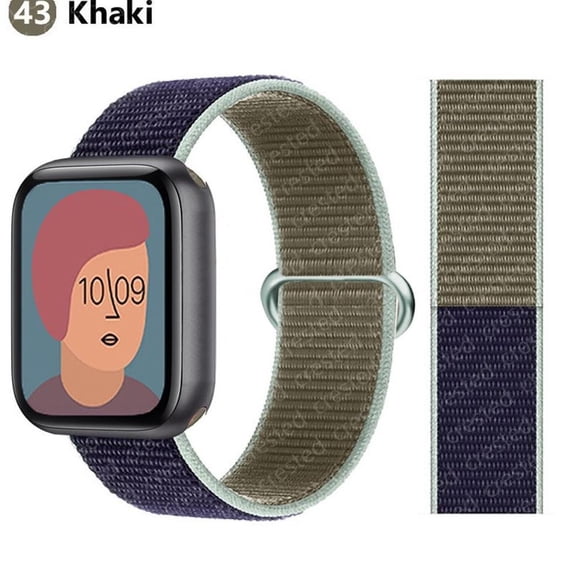 ALMNVO Strap for Apple Watch Band 45mm 41mm 44mm 40mm 42mm 38mm, Breathable Soft Sport Loop Wristband Replacement Strap for iWatch Series 6 5 4 3 SE 7 -43#