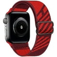 thumbnail image 1 of ALMNVO Stretchy Solo Loop Compatible with Apple Watch Bands 45mm 41mm 44mm 40mm 38mm 42mm ,Adjustable Braided Sport Elastic Nylon Wristband for iWatch Series 7/6/SE/5/4/3/2/1 -black red, 1 of 8
