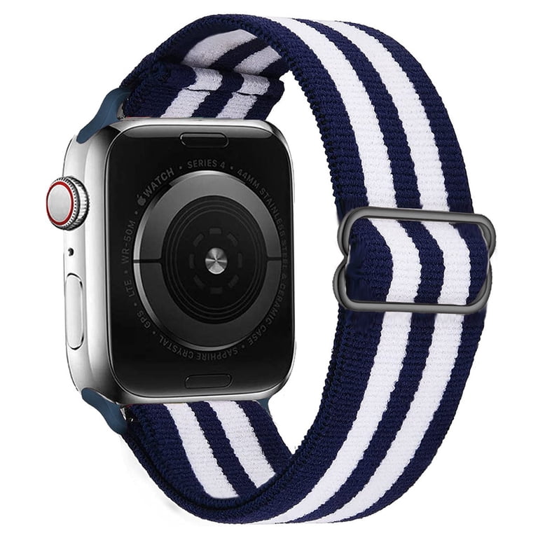 Striped Stretchy Loop Band for Apple Watch Carmel Latte Elastic Apple Watch Band: Handmade Stretch  main image 2