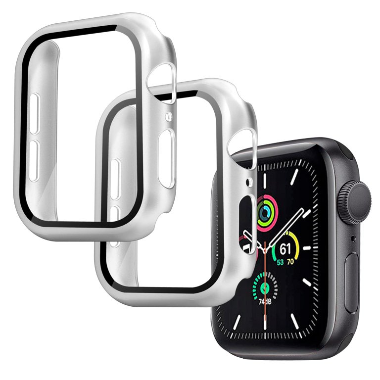 ALMNVO Watch Cases 2 Pack Compatible with Apple Watch Case 44mm 40mm 45mm  41mm 42mm 38mm iWatch Series 9 7 6 SE 8 5 4 3 2 1 for Women Men with