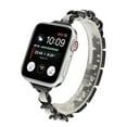 thumbnail image 1 of ALMNVO Women Metal Stainless Steel Strap Compatible with Apple Watch Bands 45mm 44mm 42mm 40mm 41mm 38mm 49mm , Cowboy Chain Leather Wrist for iWatch Series 9 8 7 SE 6 5 4 3 2 1 Ultra Band, 1 of 11