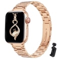 thumbnail image 1 of ALMNVO Women Slim Stainless Steel Metal Bands For iWatch Ultra SE Series 9 8 7 6 5 4 3 2 1 Band, 14mm Wide Metal Strap Compatible with Apple Watch Bands 38mm 40mm 41mm 42mm 44mm 45mm 49mm, 1 of 12