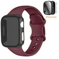 thumbnail image 1 of ALMNVO iphone Bands Compatible for Apple Watch Band and Case 49mm 45mm 44mm 41mm 40mm Silicone Sport Band Compatible for Apple Watch Sereis 9 8 7 6 5 4 3 SE Ultra, 1 of 2