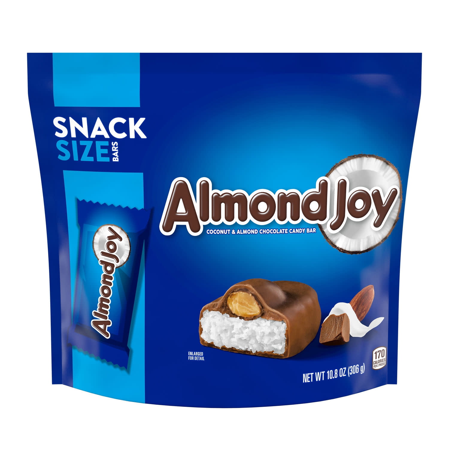 Almond Joy Coconut and Almond Chocolate Snack Size Candy, Bag 10.8