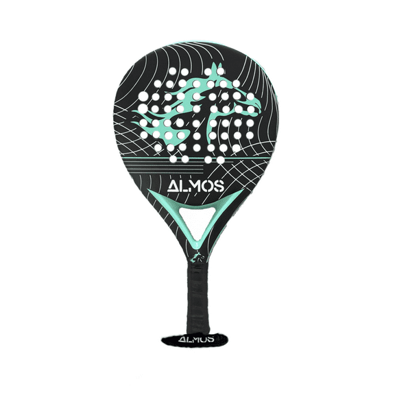 ALMOS Sports Padel Racket HAADI, Fiberglass Frame - Black Green
