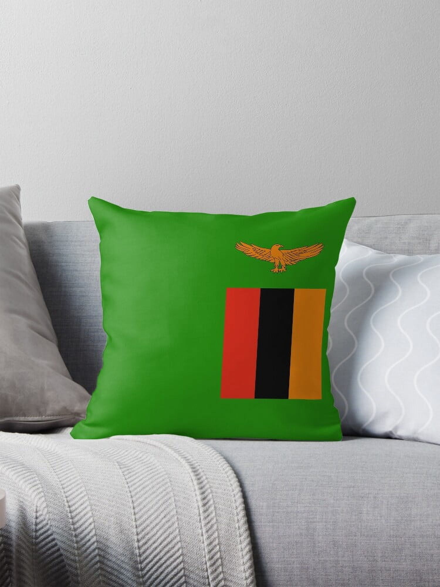 ASPORIC Zambia Flag Throw Pillow Covers 1 Pack Farmhouse Home Decor