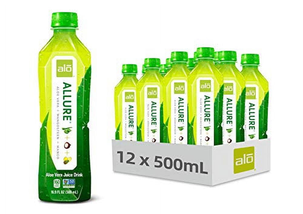 ALO Allure Aloe Vera Drink, Mango Mangosteen, 16.9oz (Pack of 12)