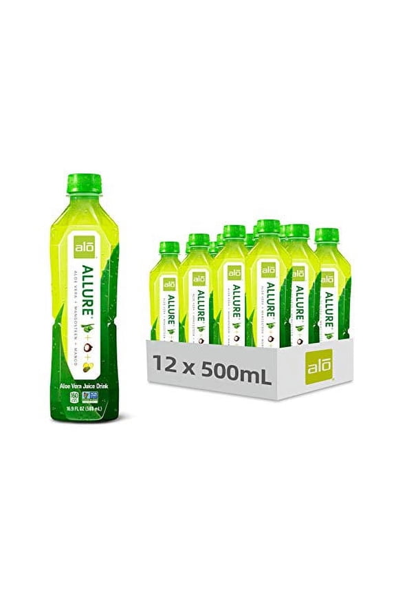 Allure Aloe Vera Drink, Mango Mangosteen, 16.9oz (Pack of 12)