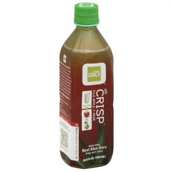 ALO Crisp Fuji Apple + Pear Aloe Vera Juice, 16.9 fl oz, (Pack of 12)
