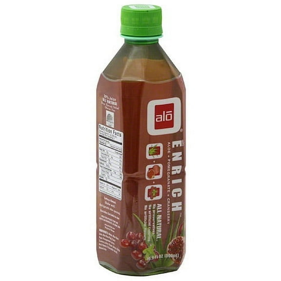 ALO Enriched Pomegranate & Cranberry Aloe Vera Juice, 16.9 fl oz, (Pack of 12)