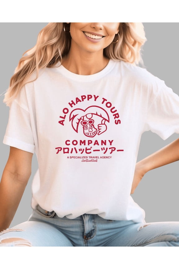 ALO HAPPY TOURS COMPANY Cotton casual T-shirt