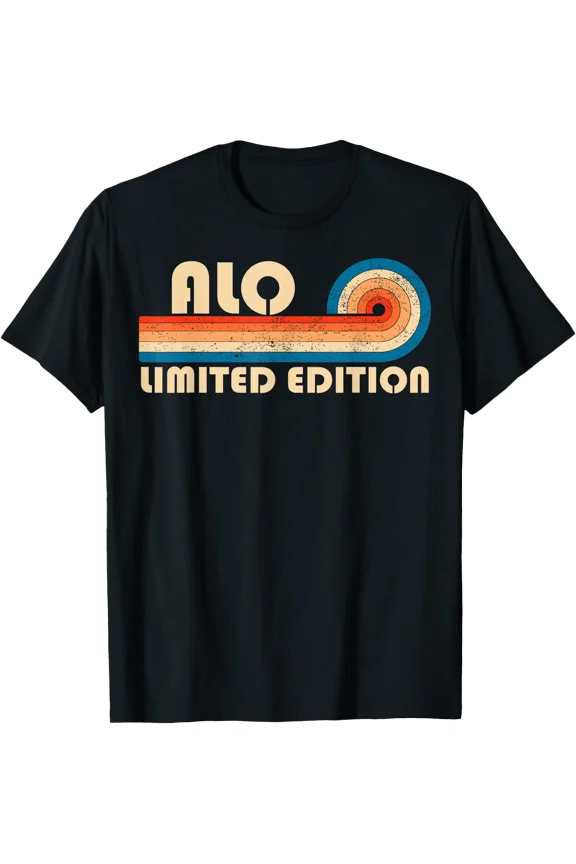 ALO Surname Retro Vintage 80s 90s Birthday Reunion T-Shirt, Unisex T-Shirt