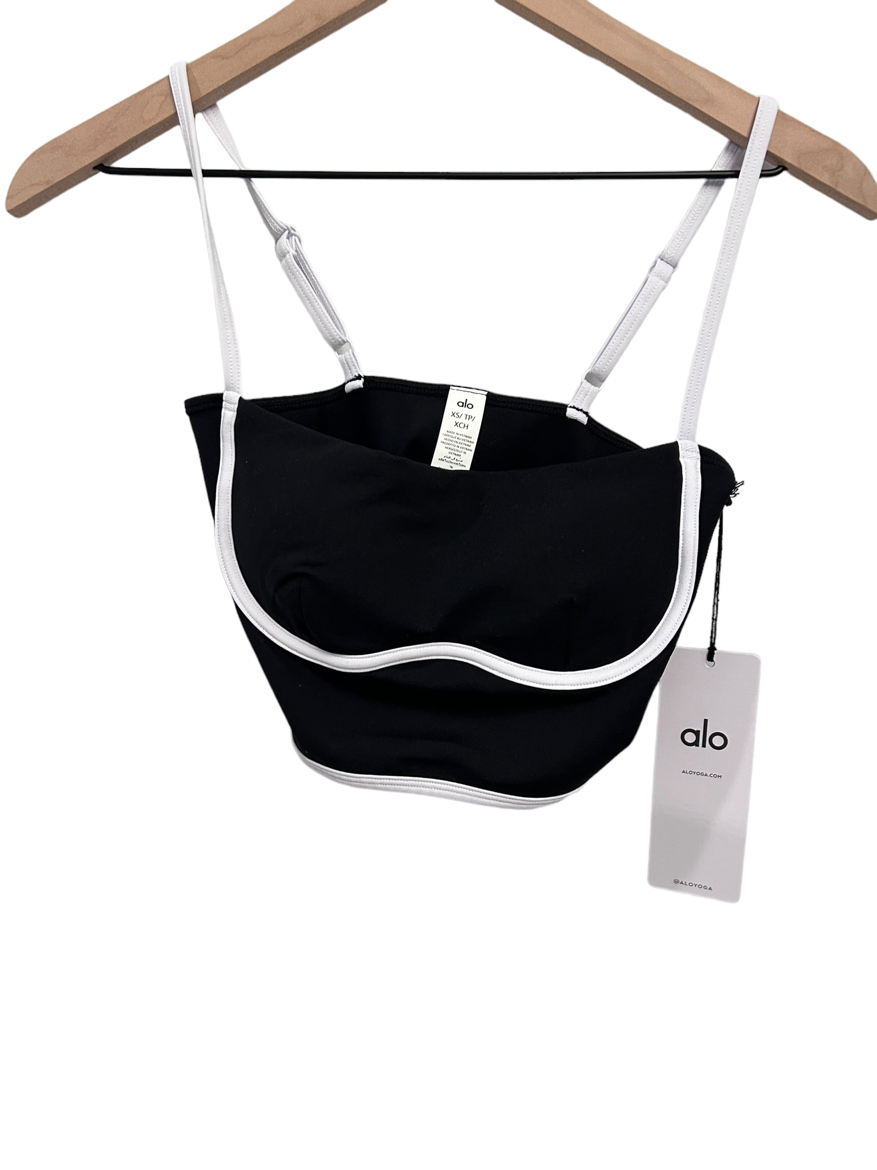 ALO YOGA AIRBRUSH STREAMLINED BRA TANK XS BLACK/WHITE NWT - Walmart.com