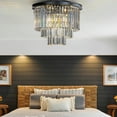 thumbnail image 1 of ALOADECOR 6-Light Matt Black Ceiling lights with Crystals Farmhouse Chandelier, 1 of 7