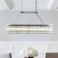 thumbnail image 1 of ALOADECOR 8-Light W39'' Modern Linear Rectangle Chandelier With 2 Tiered Glass Rods in Matte Black Finish Elegant Pendant Lighting for Dining Room Kitchen Island, 1 of 8