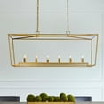 thumbnail image 1 of ALOADECOR L54 in 6-Light Modern Farmhouse Geometric Industrial Candlestick Cage Chandelier Adjustable Height Kitchen Island Chandelier in Matte Gold for Dining Table, 1 of 6
