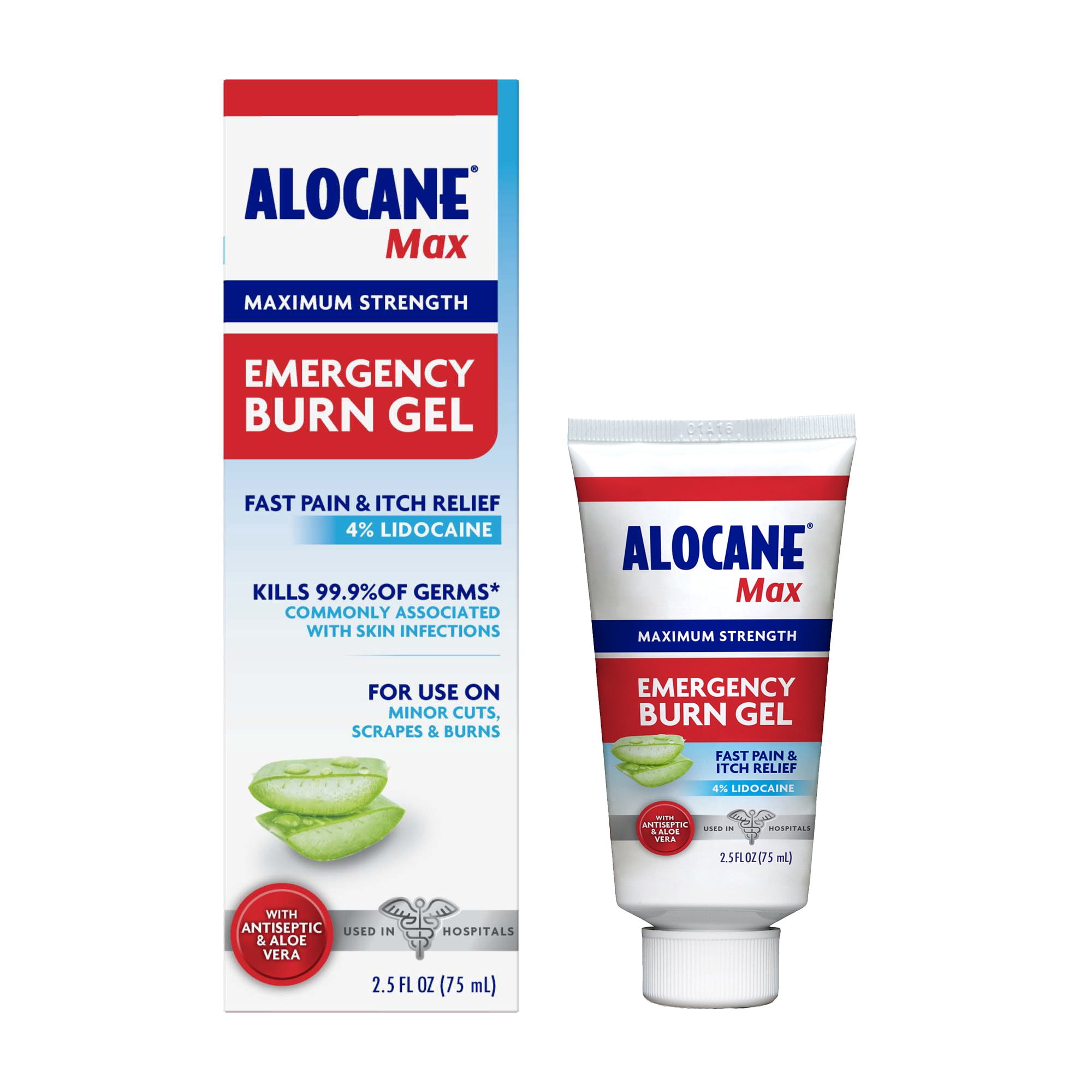 ALOCANE Max Maximum Strength Burn Gel with Antiseptic, 4