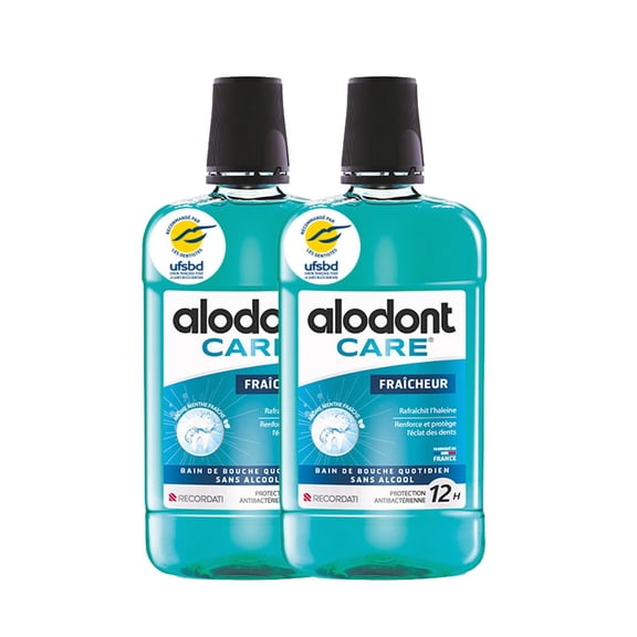 ALODONT Care Freshness | Daily Mouthwash | Freshens Breath | Prolongs Brushing Effectiveness | Strengthens and Protects Teeth's Shine | from 7 Years | Pack of 2 x 500 ml