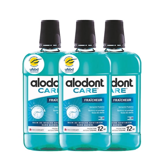 ALODONT Care Freshness | Daily Mouthwash | Freshens Breath | Prolongs Brushing Effectiveness | Strengthens and Protects Teeth's Shine | Ages 7+ | Pack of 3 x 500ml