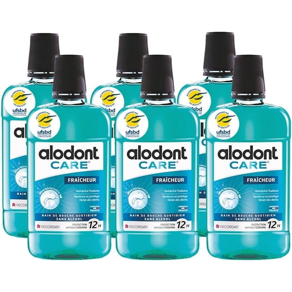 ALODONT Care Freshness | Daily Mouthwash | Freshens Breath | Prolongs Brushing Effectiveness | Strengthens and Protects Teeth's Shine | Ages 7+ | Pack of 6 x 500ml