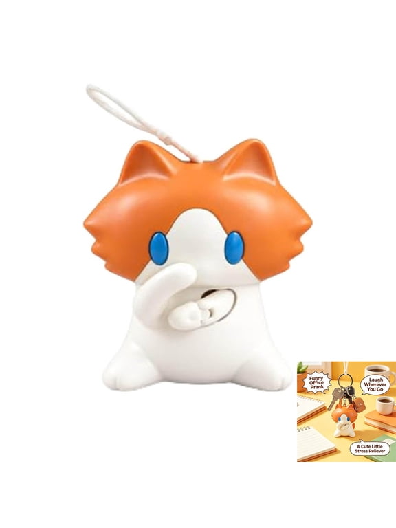 Monthly Salary Cat Pull String Hand Waving Interactive Keychain, Pull-String Cat with Moving Mouth and Paws, Gift for Cat Lovers