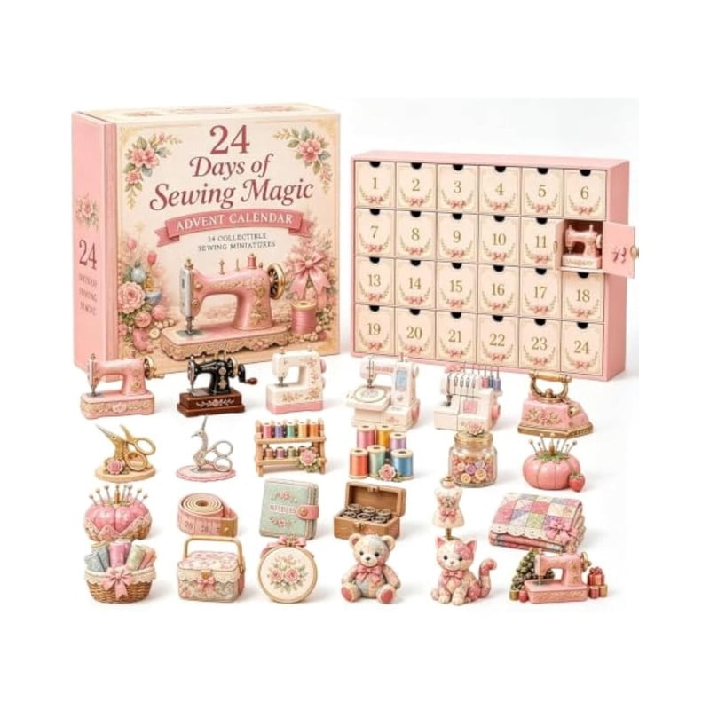 Pink Magik ALOEWXXR Sewing Magic Advent Calendar, Pink Floral Stitching Themed ...