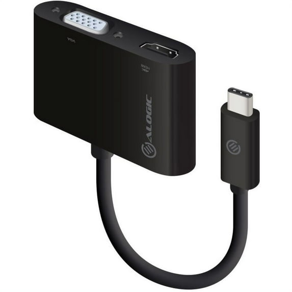 ALOGIC 2-in-1 USB-C to HDMI VGA Adapter M/F Black UCVGHDADP
