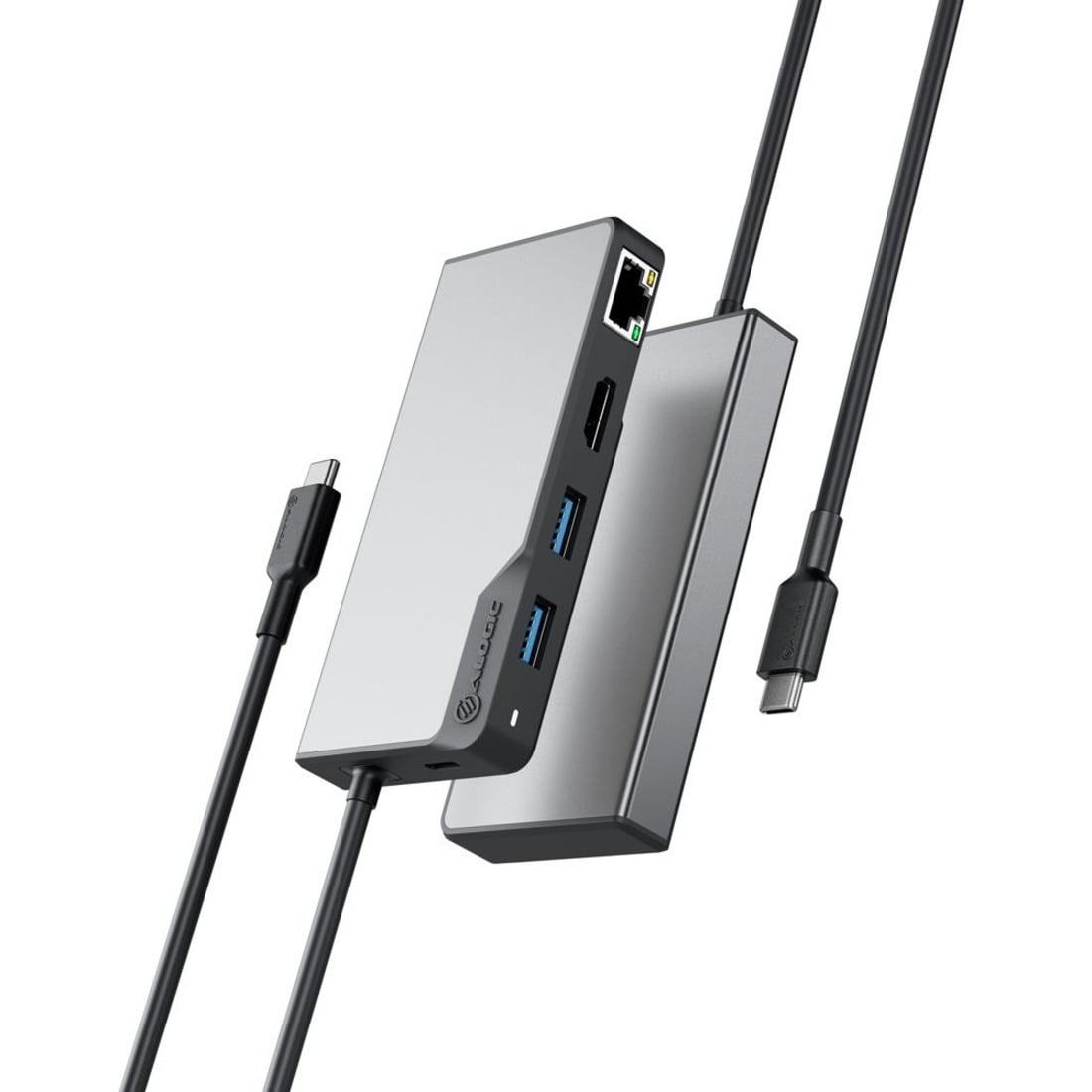 ALOGIC USB-C Fusion ALPHA 5-in-1 Hub - 1 x HDMI 4K@60Hz, 2 x USB-A (USB 3.0), 1 x Gigabit Ethernet, 1 x USB-C (Data & PD) - Space Grey