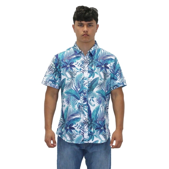 ALOHA SHIRT: PALMSCAPE-WHITE 3XLARGE