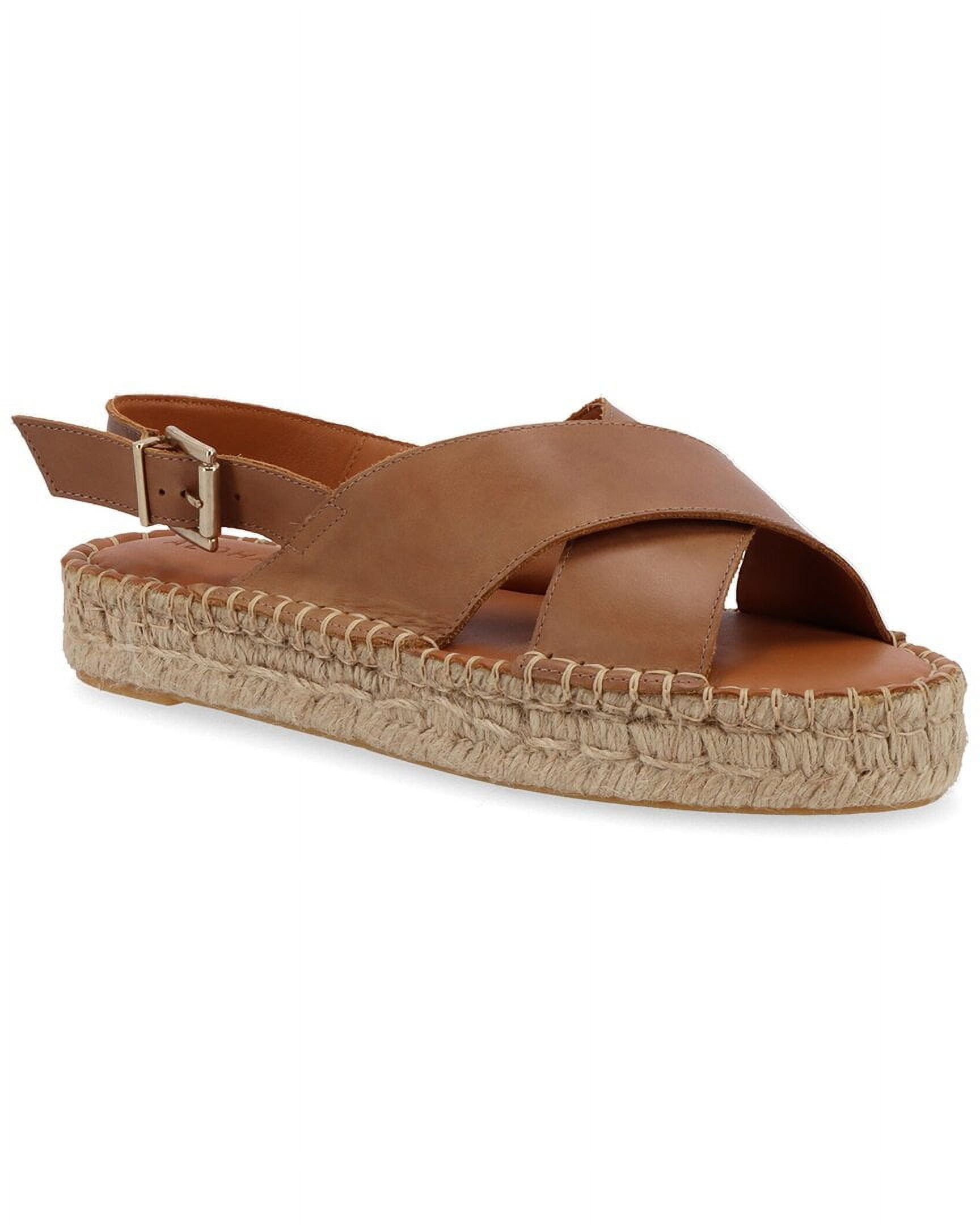ALOHAS Crossed Leather Espadrille, 42 - Walmart.com