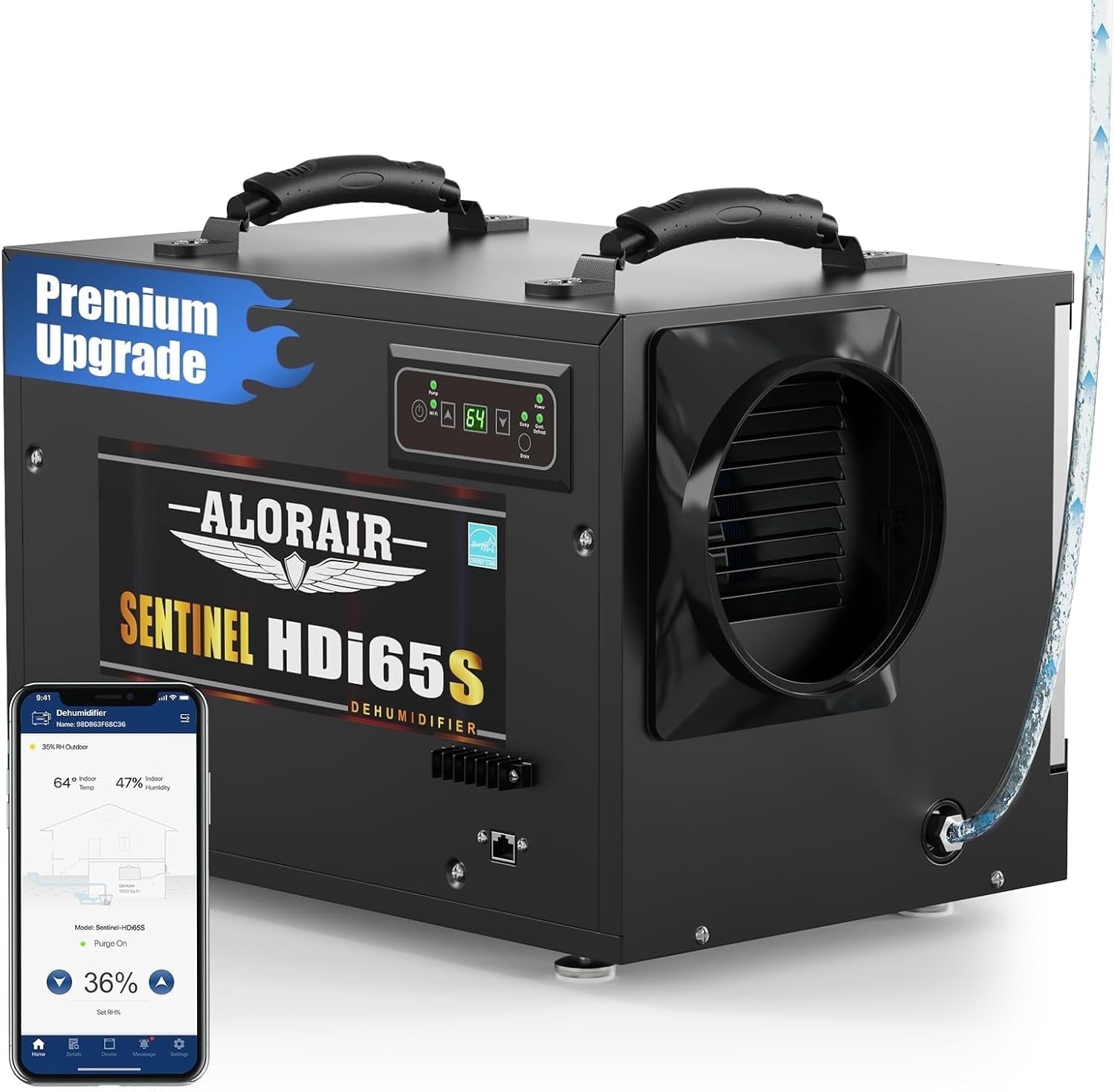 ALORAIR Energy Star Dehumidifiers with Wi-Fi, 120 Pint with Pump and Hose Controls,Compact Auto Defrost Design, Basement ,Crawl Space and Commercial Dehumidifiers ,5 Years Warranty