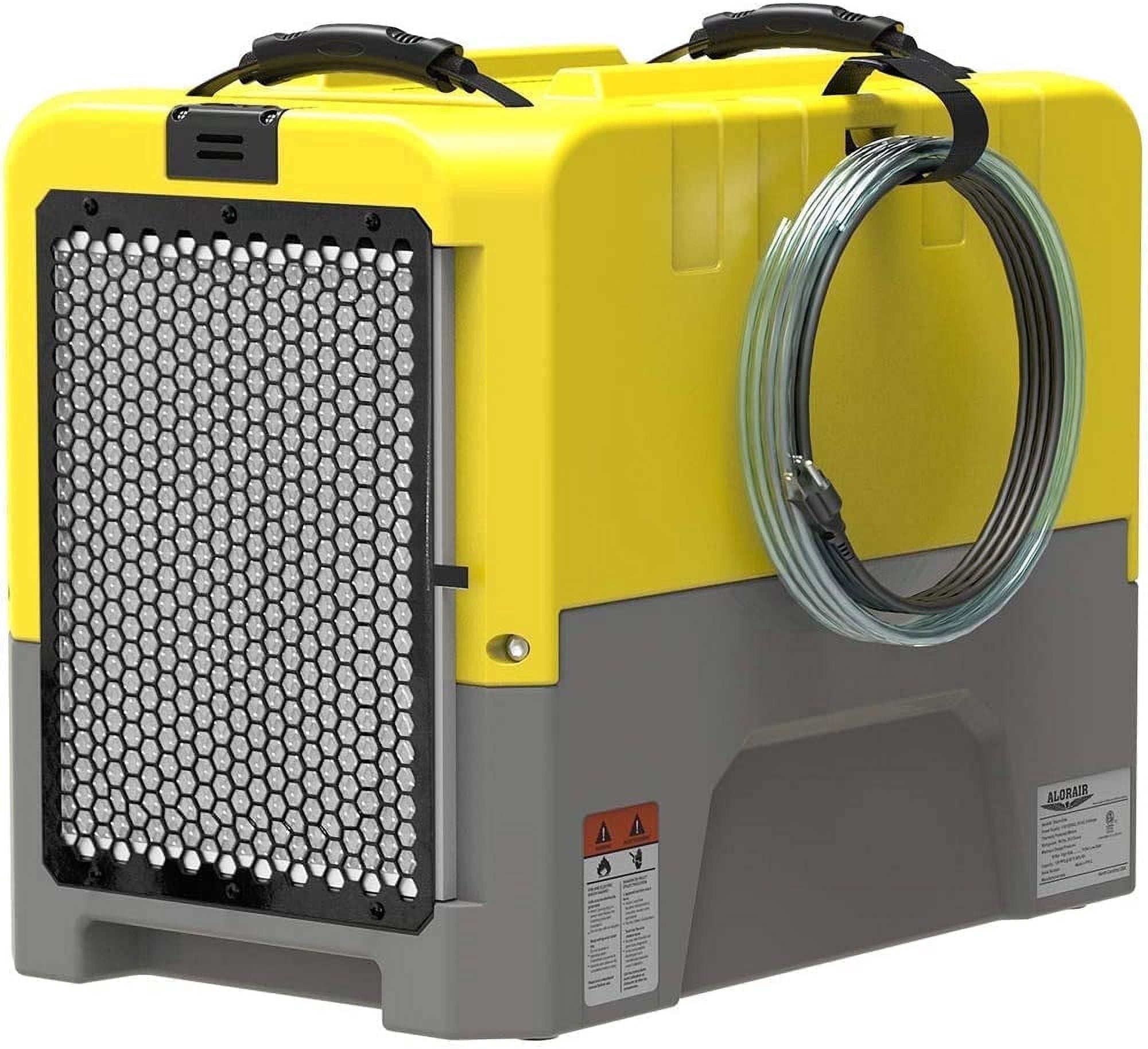 ALORAIR 180 PPD Commercial dehumidifiers with Pump Drain Hose, LGR Dehumidifiers for Basement Warehouse & Job Sites, Crawl Space Dehumidifier for Water Damage Restore, 5-Year-Limited Warranty, Yellow