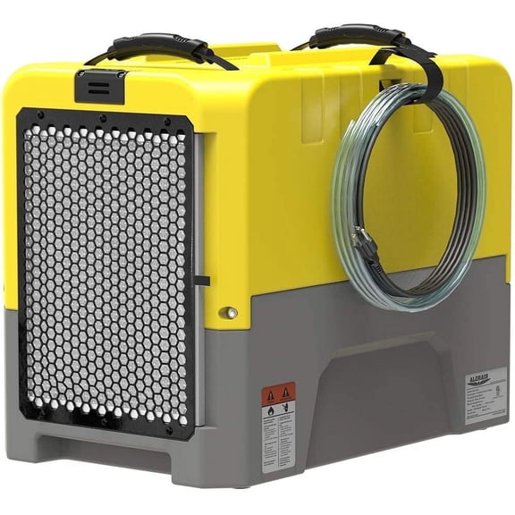 ALORAIR 180 PPD Commercial Dehumidifier with Pump Drain Hose, LGR Dehumidifiers for Basement Warehouse & Job Sites, Crawl Space Dehumidifier for Water Damage Restore, 5-Year-Limited Warranty, Yellow