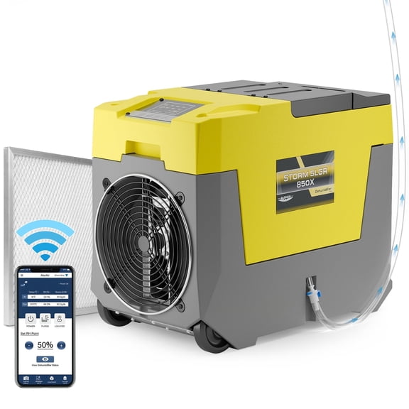 ALORAIR 180 Pints Commercial dehumidifiers with Pump Smart WiFi Control, Storm LGR 850X Industrial Dehumidifier for Water Damage Restore, Basement, Garage, Crawl Space, with 5 Years Limited Warranty