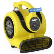 ALORAIR 600 CFM Air Mover Blower Fan for Industrial, Workshop, and Home Use - 3 Speeds, 5 Adjustable Angles and Daisy Chain - Ideal for Water Damage Restoration and Plumbing - GF600A Yellow