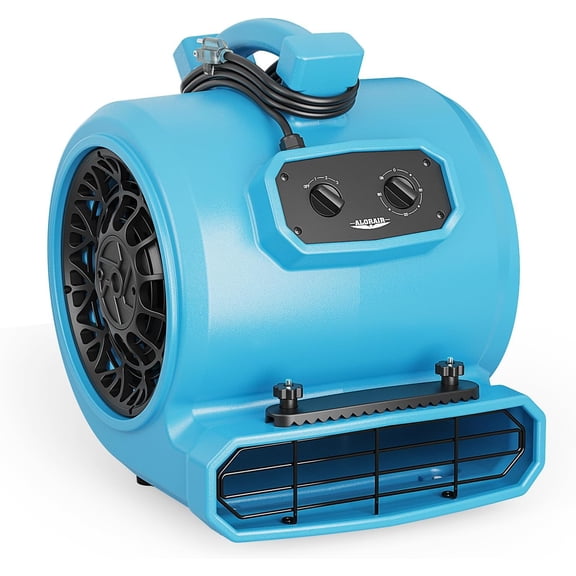 ALORAIR 4000 CFM Air Mover Blower Fan for Industrial, Floor Drying Fan, Carpet Dryer - Timer, Carpet Buckles, Stackable, 20 ft Power Cord, for Water Damage Restoration and Plumbing - GE4000TC