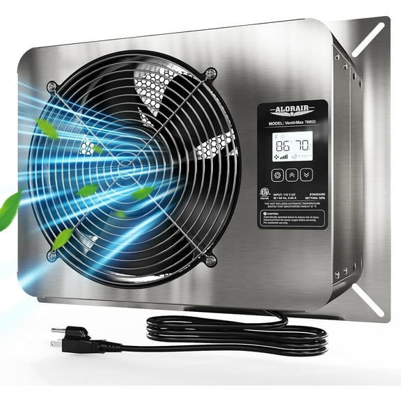 ALORAIR 780 CFM Crawl Space Ventilator Fan, IP55 Rated Basement Exhaust Fan with Temperature Humidity Controller, Timing Cycle, Speed Control, Built-in Freeze Protection Thermostat, ETL