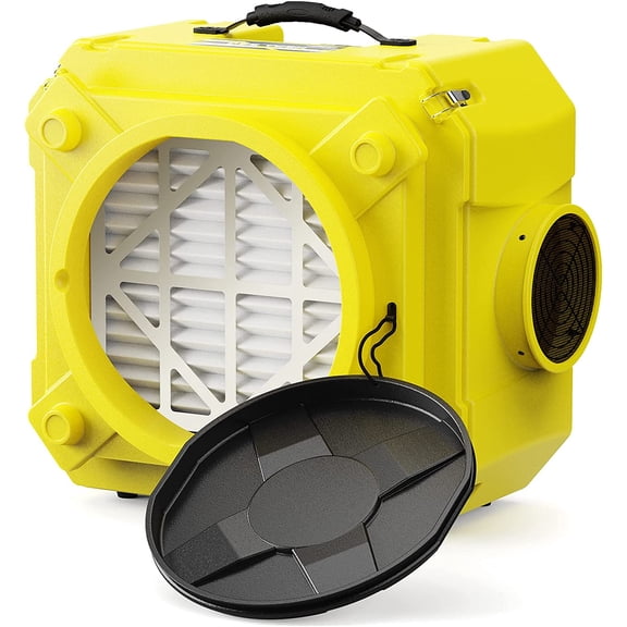 ALORAIR Air Scrubber with 3 Stage Filtration, Stackable Negative Air Machine for Industrial and Commercial Use, Heavy Duty Air Cleaner with MERV-10 Filter, HEPA/Activated carbon Filter, Yellow