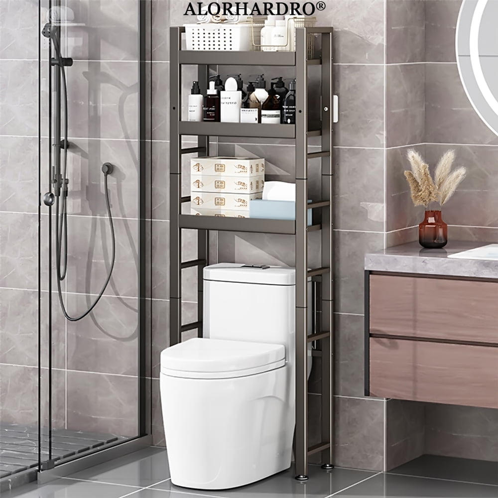 ALORHARDRO Over The Toilet Storage Rack, 3-Tier Metal Bathroom ...