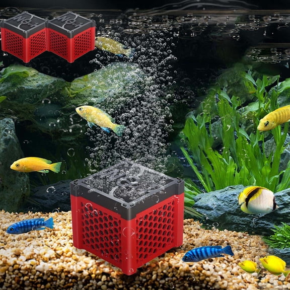 ALORINA 2 Pack Aquarium Activated Carbon Filter Cube, Porous Absorption Fish Tank Water Purifier, Biochemical Filtration Media For Freshwater Aquariums, 2.36"x2.36"x2.17"