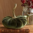 thumbnail image 1 of ALORINA Green Velvet Pumpkin Decor, Soft Stuffed Exquisite Fall Halloween Thanksgiving Home Decor, 1 of 5