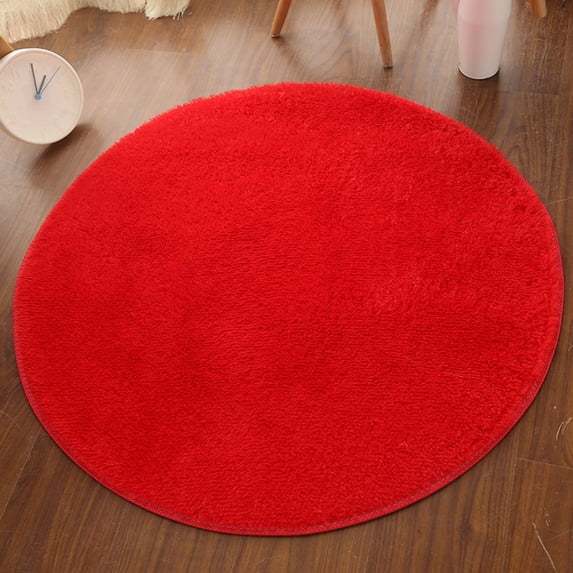 ALORINA Modern Red Round Rug 39.3 Inch, Soft Low Pile Circle Floor Carpet, Non-Slip Backing Area Mat for Bedroom Living Room Accent Decor