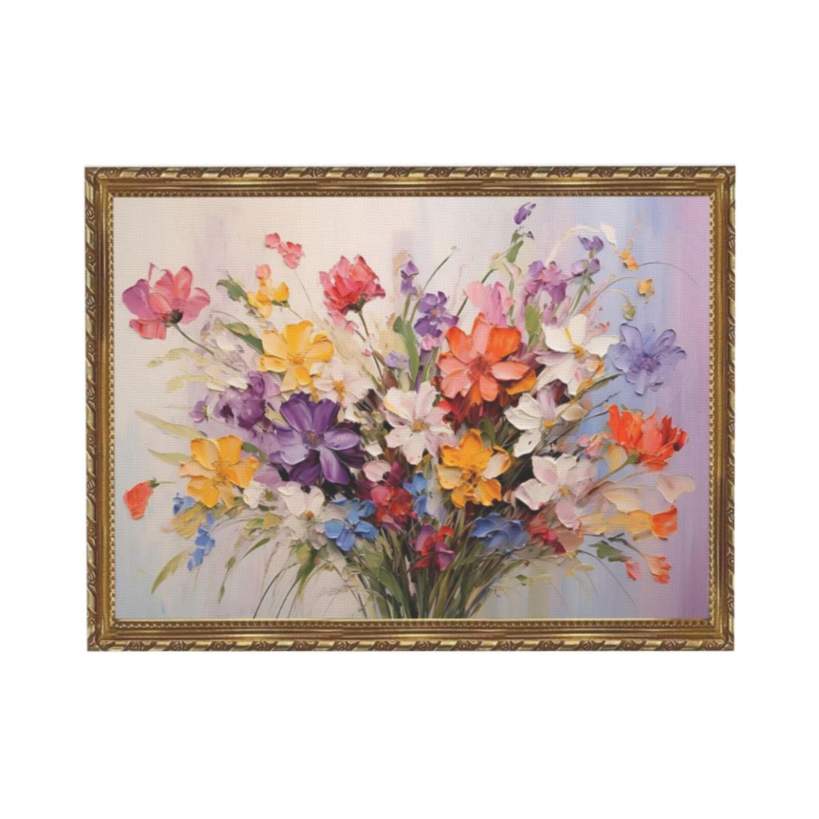 Tableau Toile Vintage - Fleurs Sauvages Botaniques, Déco Murale Tendance !