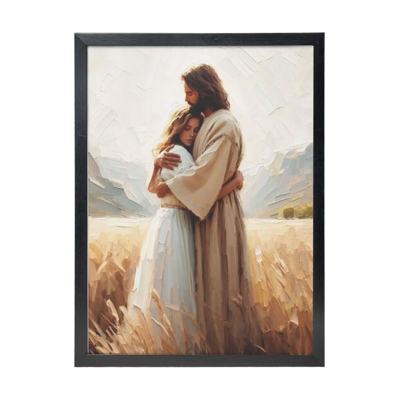 Welcome Home Personalized Canvas, Safe In The Arms Of Jesus Canvas God Sympathy Gifts