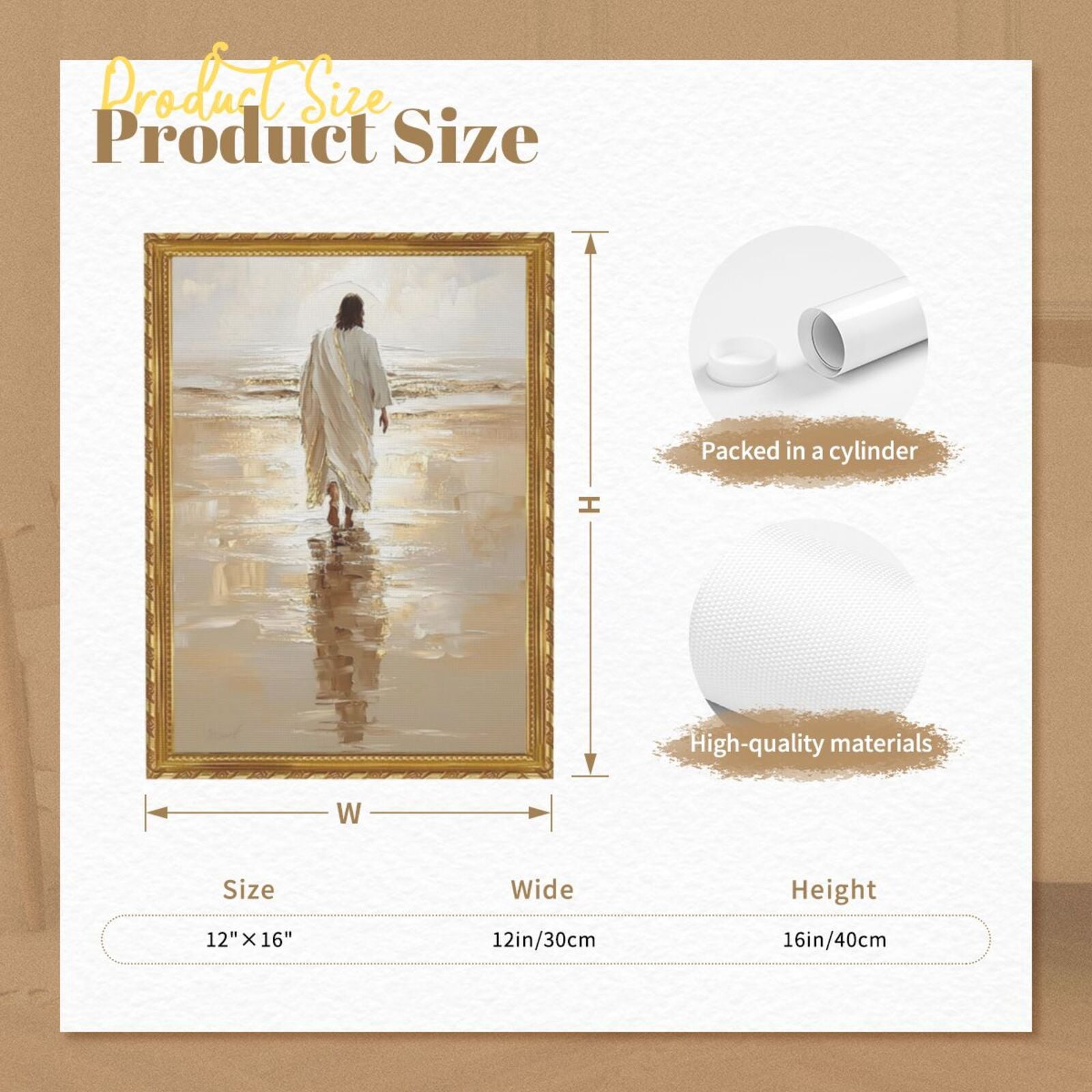 ALOUYA Jesus Walking On Water Wall Art Christian Portrait God Canvas ...