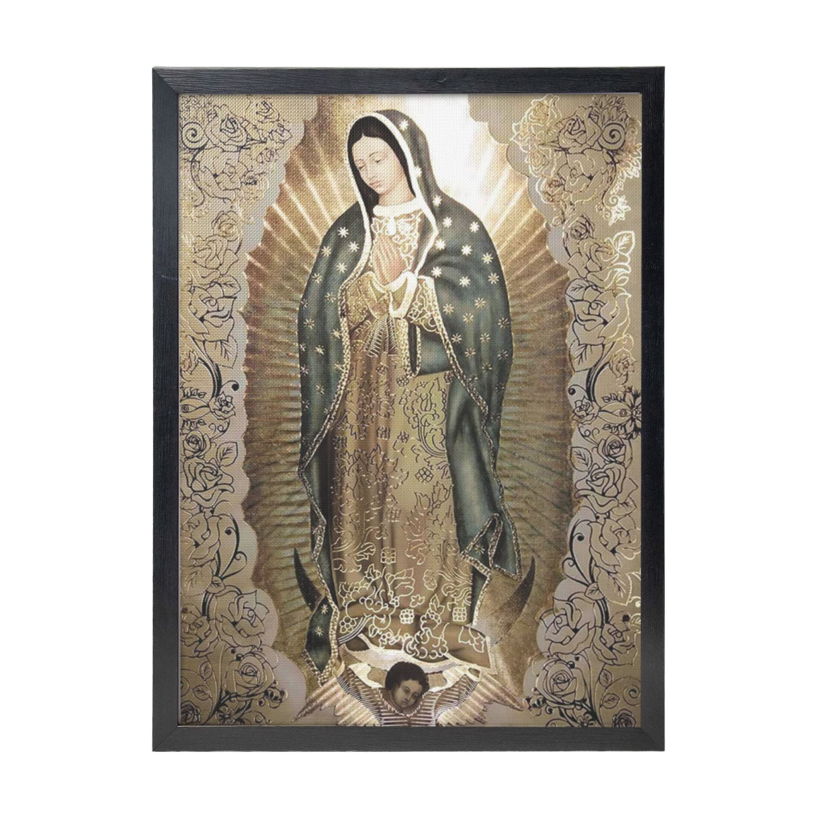 ALOUYA Our Lady of Guadalupe Portrait Canvas Wall Art Decor Virgin Mary ...