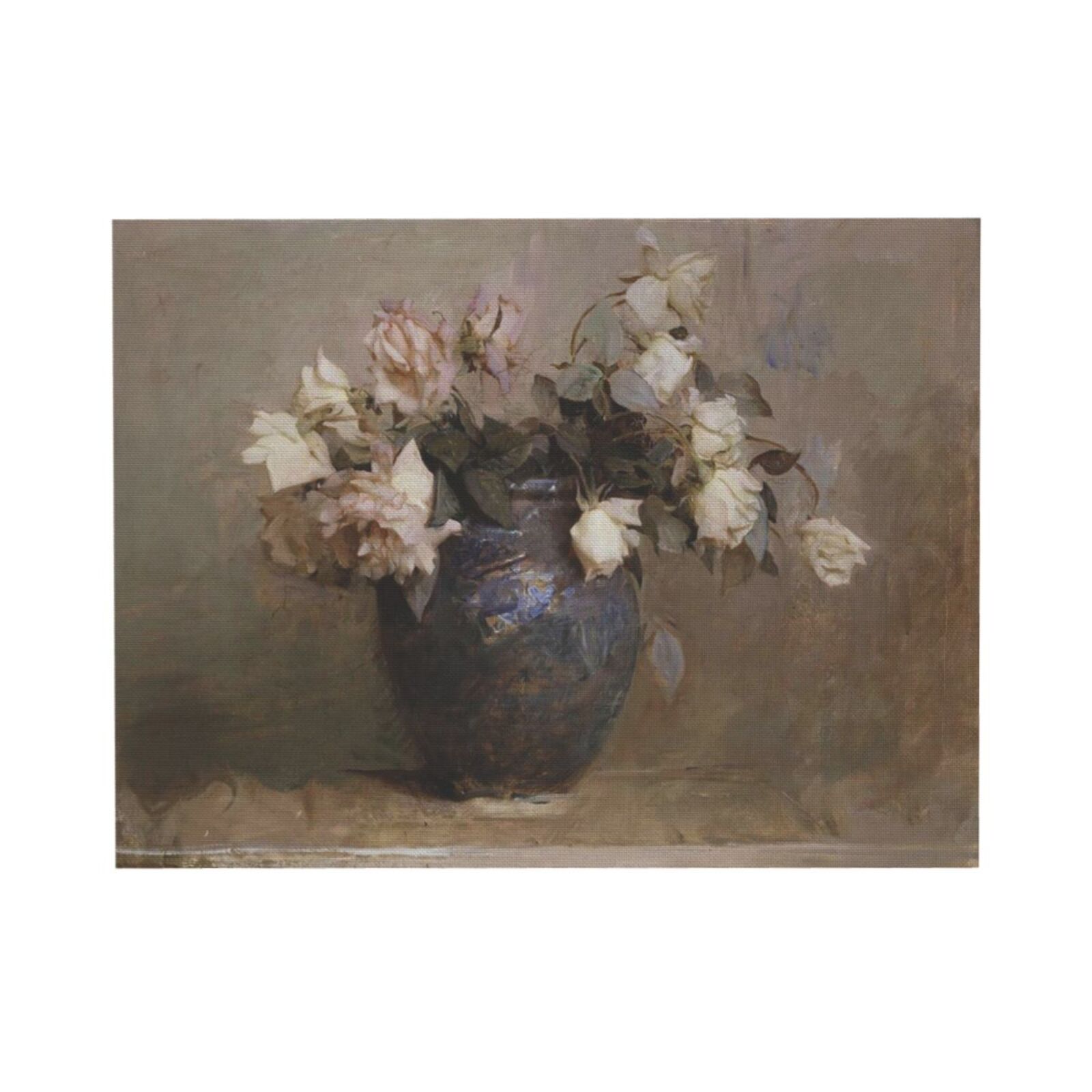 ALOUYA Wall Art Print Neutral Roses Painting Vintage Pink Roses Art ...